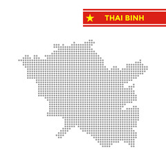 Dotted map of Thai Binh Province in Vietnam
