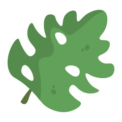 Monstera leaf cartoon. Vector