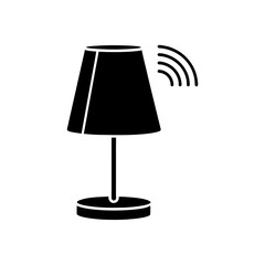 Obraz premium Bedside smart lamp with alarm and wireless charging silhouette illustration