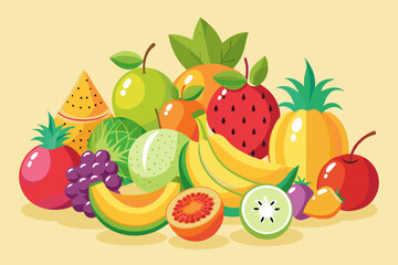fruit icon set with white background