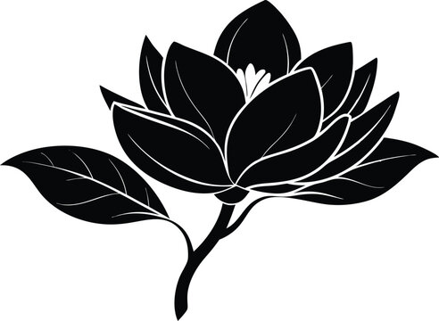 recommend clip art: magnolia flower silhouette vector,floral design illustration 