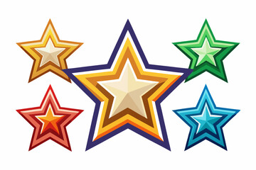 Obraz premium star icon set with white background
