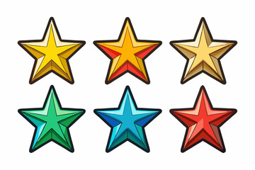 Fototapeta premium star icon set with white background