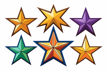 Obraz premium star icon set with white background