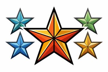 Obraz premium star icon set with white background