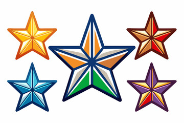 Obraz premium star icon set with white background