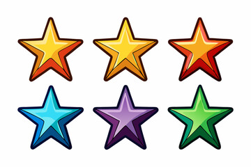 Obraz premium star icon set with white background