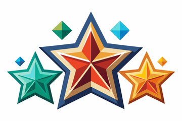 Obraz premium star icon set with white background