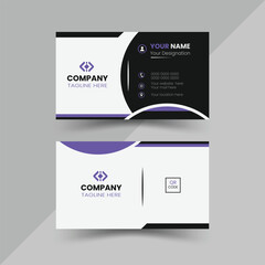 Modern, creative, and simple double-sided landscape orientation clean vector corporate business card template with stylish colour for business and personal use illustration design