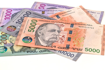 Armenian Dram Banknote and Coins