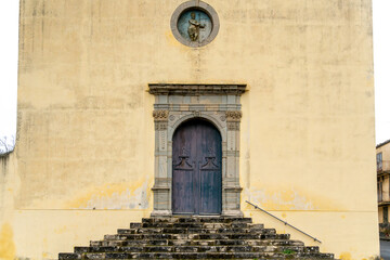 Historic Church Entrance with Stone Steps in Sperlinga Sicily