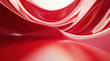 Obraz premium Modern red wallpaper with smooth curved accents