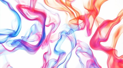 Abstract Fluid Wave Background with Blue, Pink, and Orange Transparent Tones