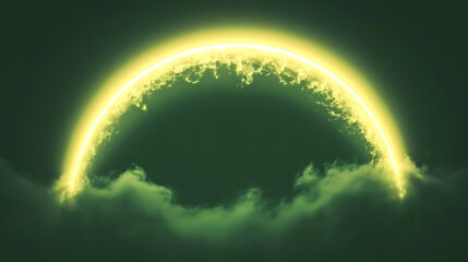 Glowing green sun/moon