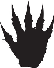 Minimized animals paw silhouette vector on white background