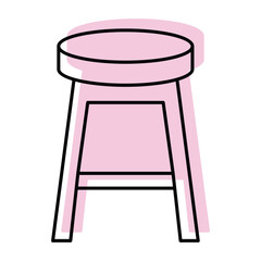 Counter Stool color shadow thinline icon, vector, pixel perfect, illustrator file 

