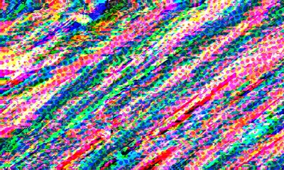 A colorful, abstract painting with a lot of dots