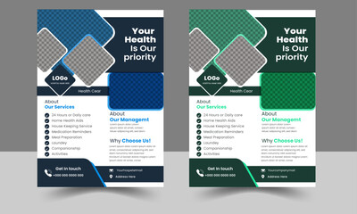 corporate medical with health care flyer design template Set medical brochure and flyer design templates. Print Dimensions 8.27x11.69	