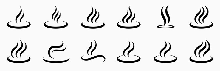 Abstract Steam Icon Set Vector