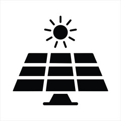 vector illustration of a solar panel with sun