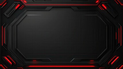 A 4K photo of futuristic black border background with high-tech abstract technology, futuristic, abstract, high-tech, black.