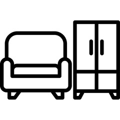 Furniture Icon line icon, vector, pixel perfect, illustrator file 
