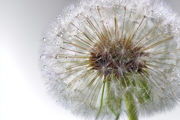 Dew-kissed dandelion head