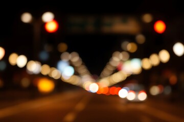 Night City Lights Blurred Urban Nightscape