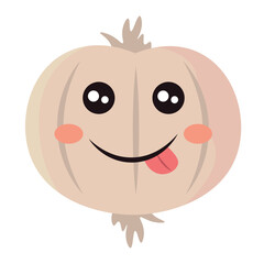 Funny garlic face icon. Vector