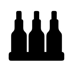 small bottle set silhouette on transparent background for web and graphic design
