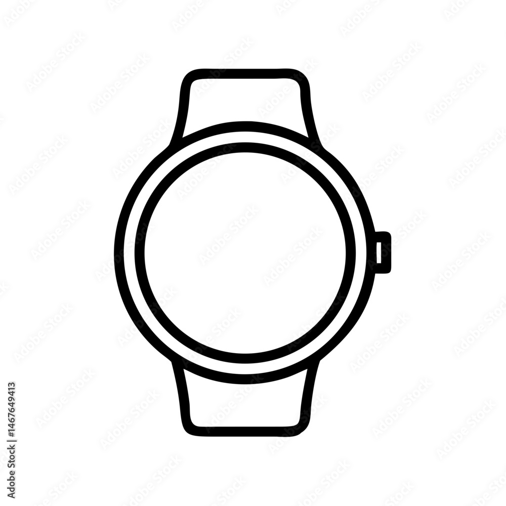 Poster smartwatch round on transparent background for web and graphic design