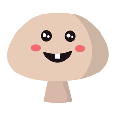 Smiling mushroom cartoon. Vector