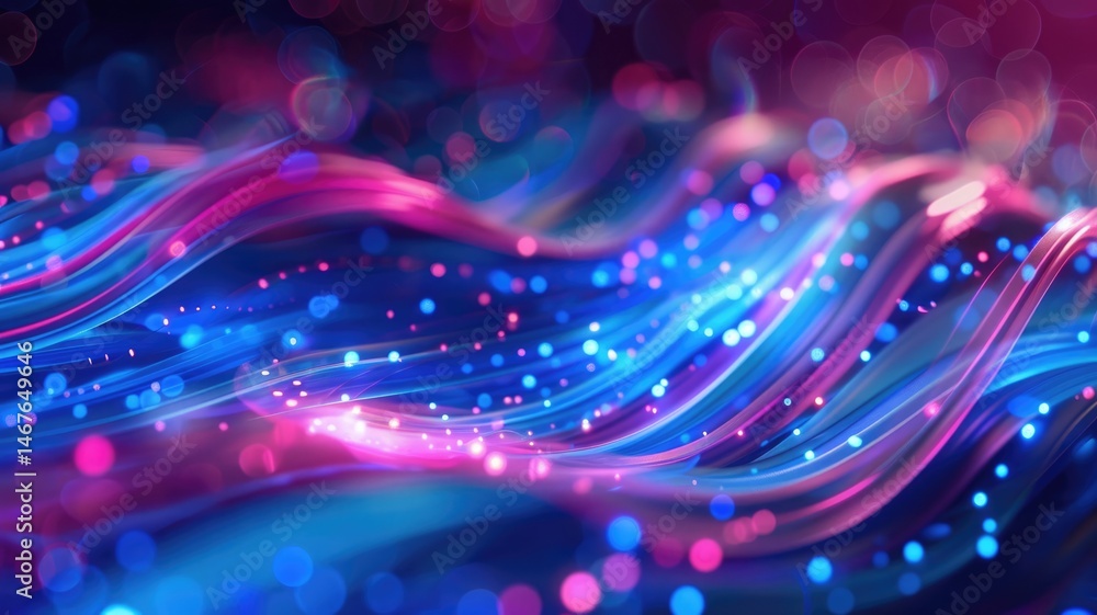 Poster abstract flowing wave pattern with dotted texture. digital art for design of vibrant color with line