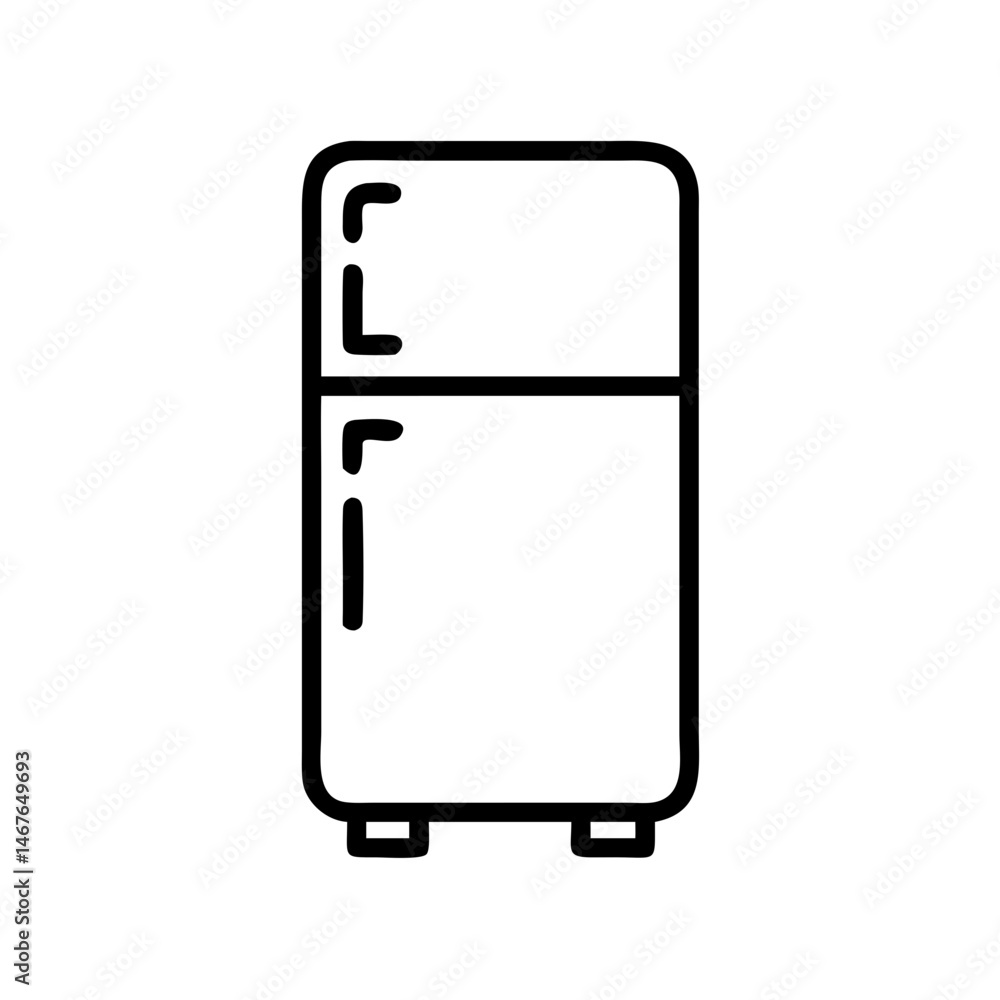 Poster solid refrigerator with no icon on transparent background for web and graphic design