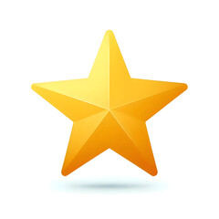 Simple all yellow plain star icon isolated on white background