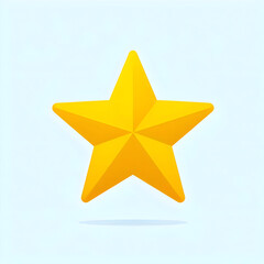 Simple all yellow plain star icon isolated on white background