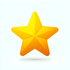 Simple all yellow plain star icon isolated on white background