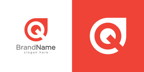 simple q arrow logo icon vector design template concept