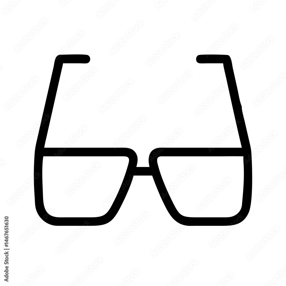 Poster split frame glasses silhouette on transparent background for web and graphic design