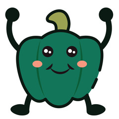 Green bell pepper smile. Vector