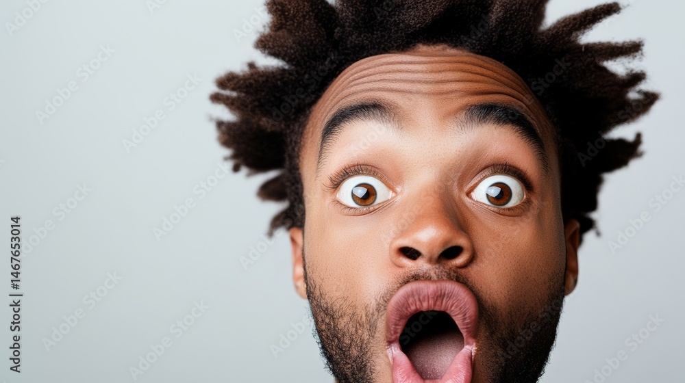 Aufkleber man with a surprised expression on his face. the man's eyes are wide open and his mouth is wide open