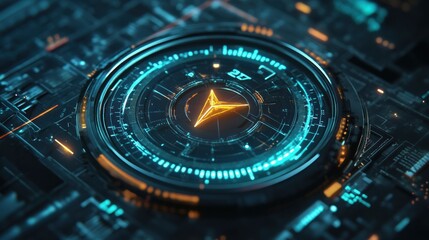 Fototapeta premium Futuristic compass interface