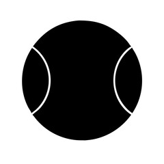 tennis ball silhouette on transparent background for web and graphic design
