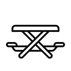 Picnic Table line icon, vector, pixel perfect, illustrator file 
