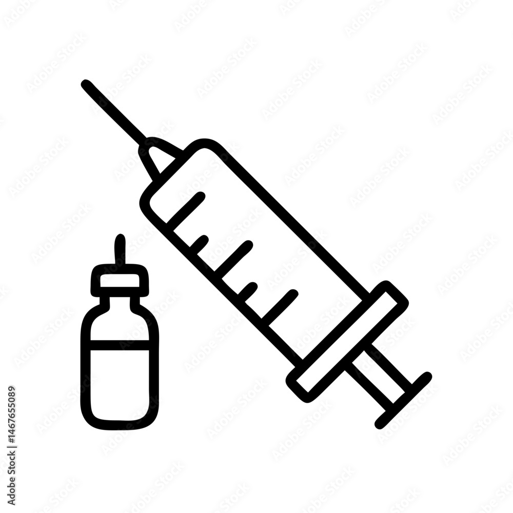 Poster vaccine on transparent background for web and graphic design