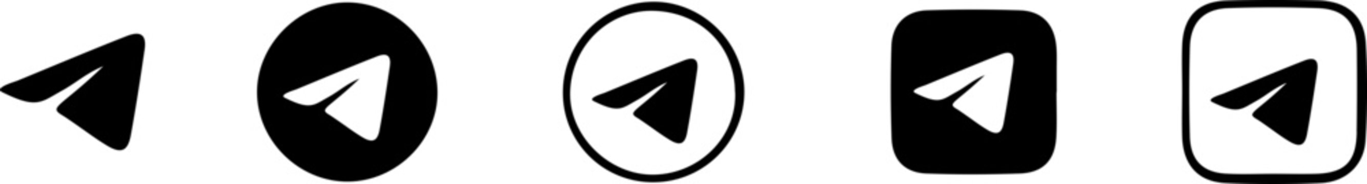 Telegram icons set&ndash; Social media icons, UI/UX Icons Set &ndash; Flat, Circle & Square Variants, Solid & Outline Styles