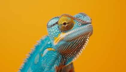 Obraz premium Chameleon camouflaging seamlessly with vibrant and colorful background environment