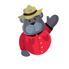 Bear in mountie outfit Vector