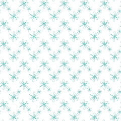 Seamless Green Pattern with Abstract Dragonfly Designs On White Background