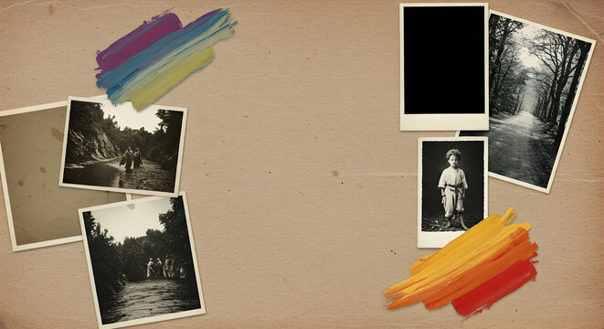 Vintage Photo Collage with Blank Space for Memorable Moments